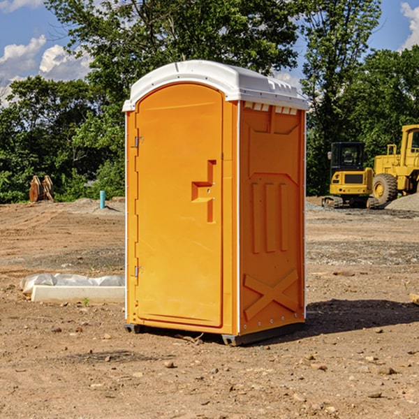 how often are the portable restrooms cleaned and serviced during a rental period in Halliday